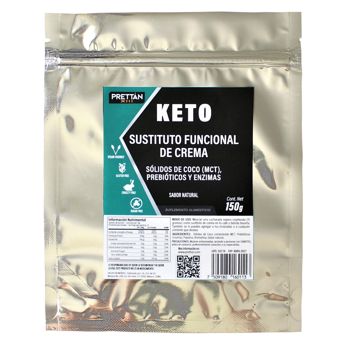 Keto Sustituto de Crema Nutricional con Prebióticos y Enzimas